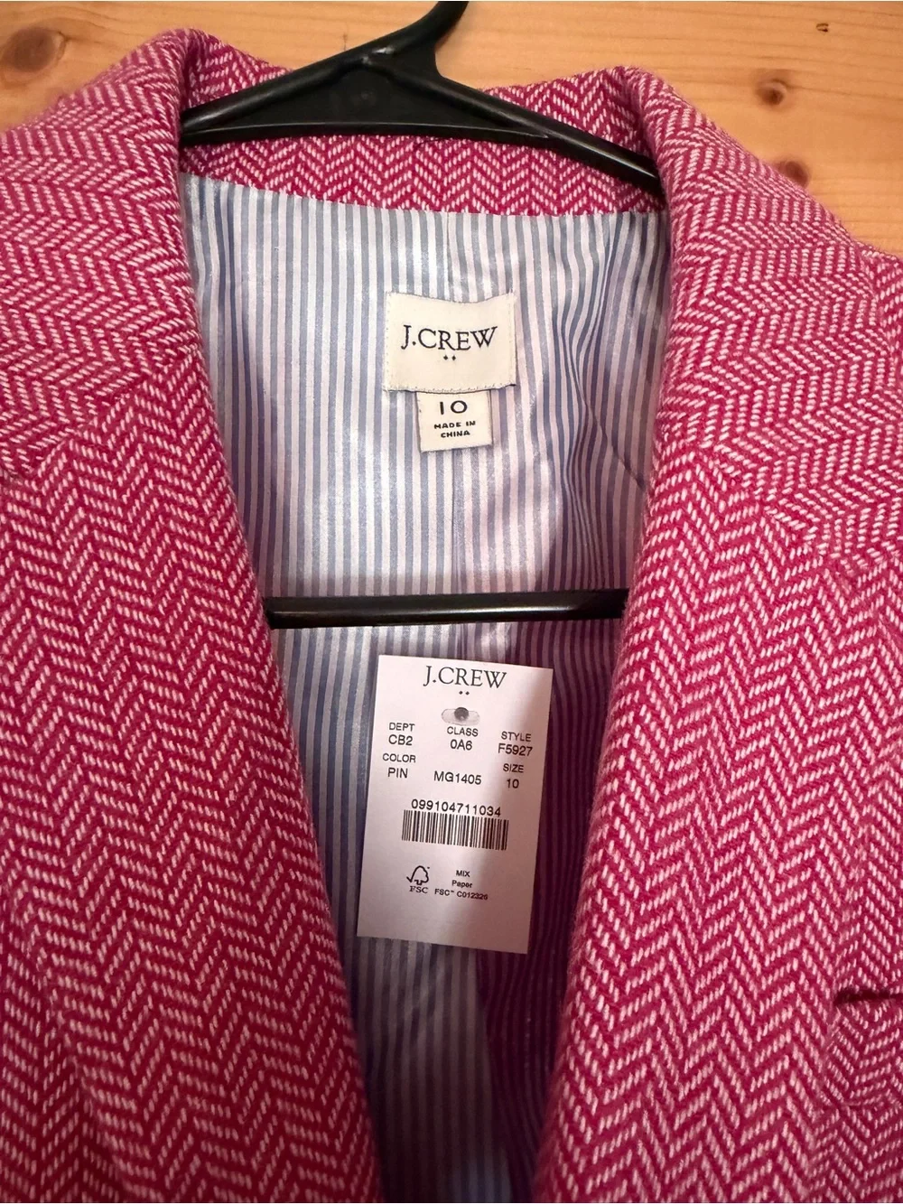 J. Crew Pink Herringbone Blazer